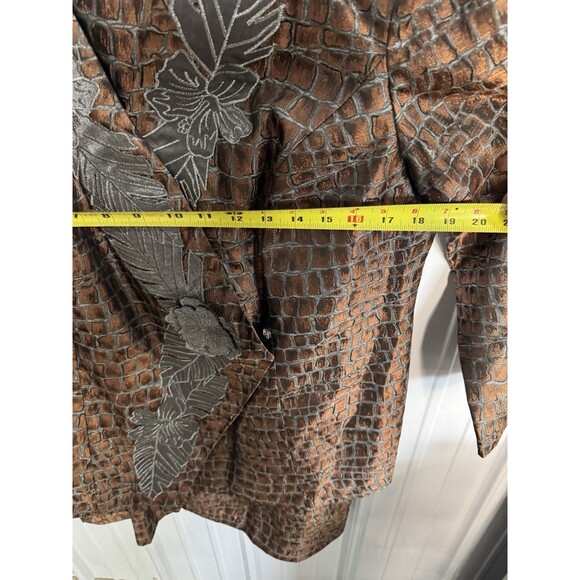 Vintage Elsa Loraine Blazer jacket and skirt set size 18 W crocodile print - Picture 3 of 8
